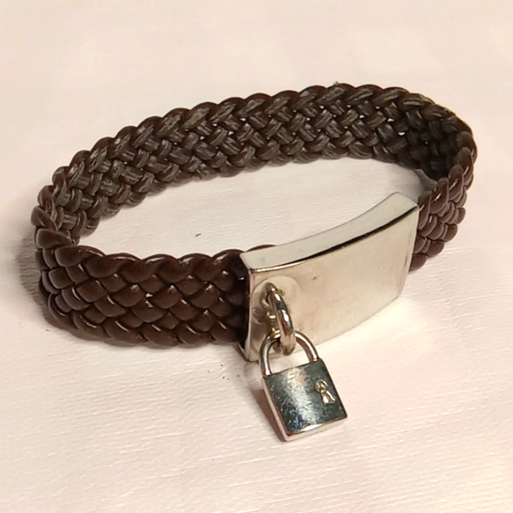 bracelet Lock & key braided 7"